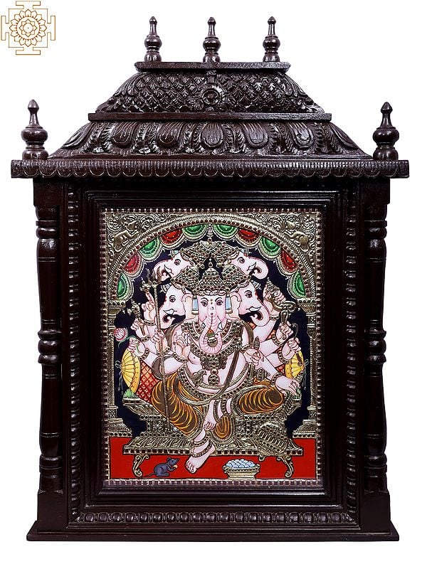 Panchamukhi Ganesha | Traditional Colors With 24K Gold