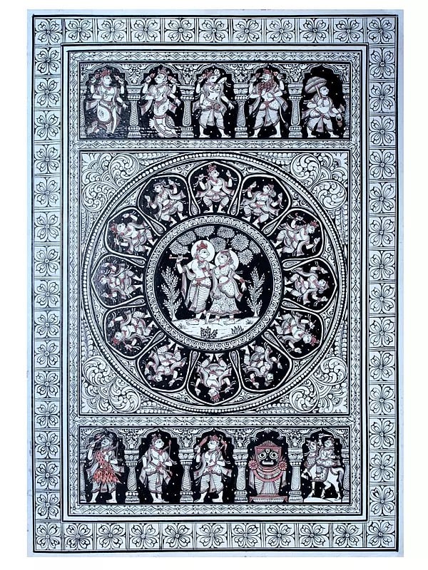 Radha Krishna With Ten Incarnations of Lord Vishnu (Dashavatara)