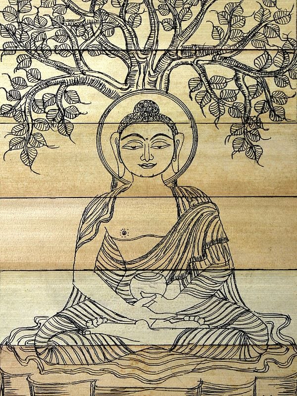 Gautam Buddha Under Bodhi Tree | Exotic India Art