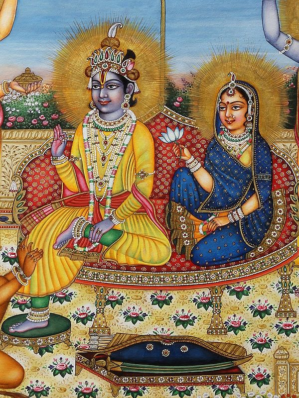 Suryavanshi Bhagawan Ram (With His Durbar): Superfine Painting | Exotic ...