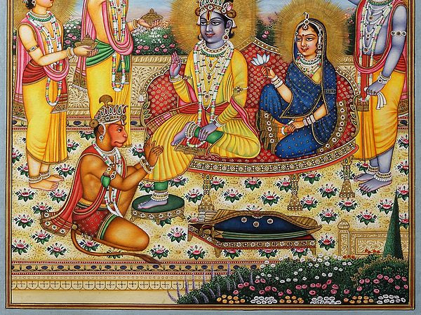 Suryavanshi Bhagawan Ram (With His Durbar): Superfine Painting | Exotic ...