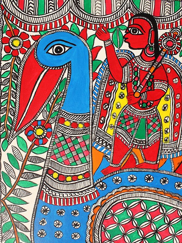 Nauka Vihar - Siya Ram, Lakshman and Hanuman | Madhubani Painting ...