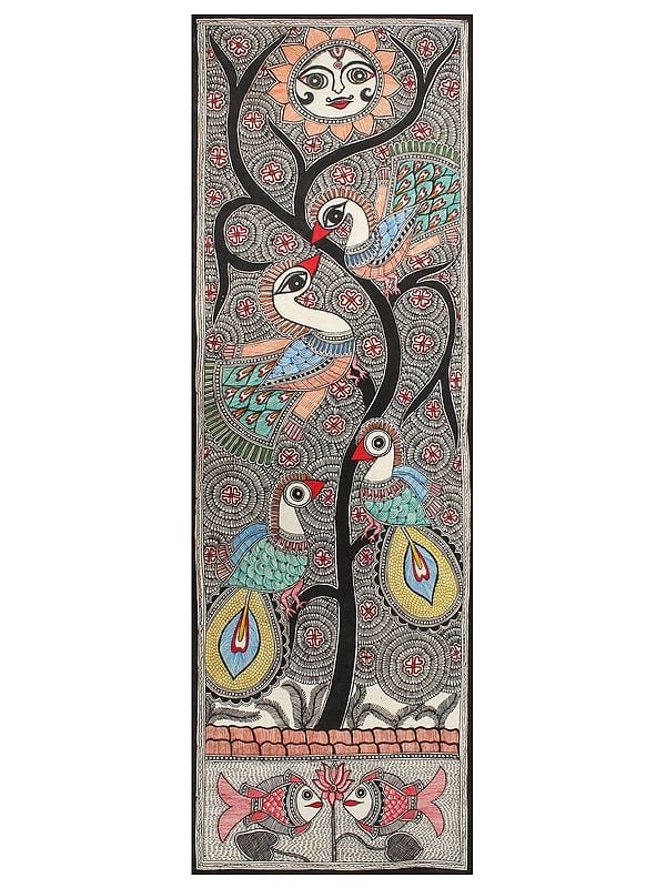 Peacocks on Tree | Madhubani Painting
