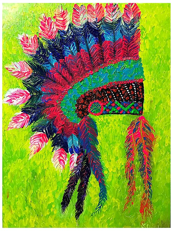 The Head Dress | High Texture Finger Painting | By Konika Banerjee