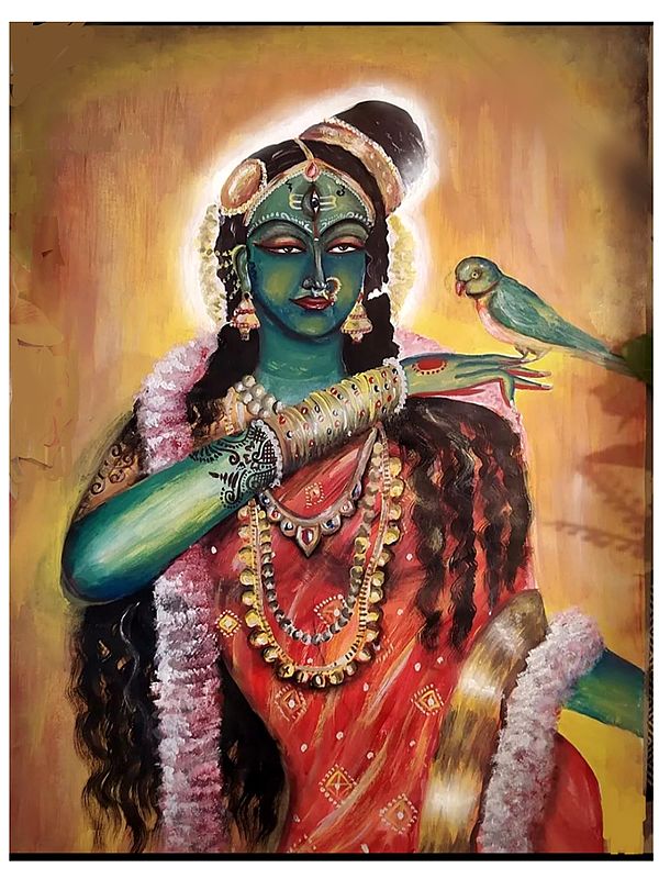 Goddess Meenakshi | Acrylic on Paper | Painting by Ankit Bagde
