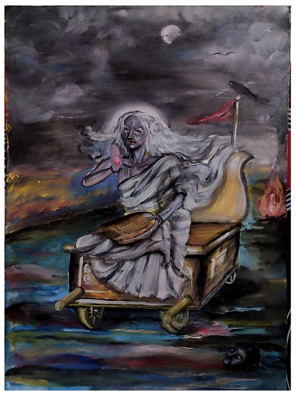 Goddess Dhumavati | Acrylic on Paper | Painting by Ankit Bagde