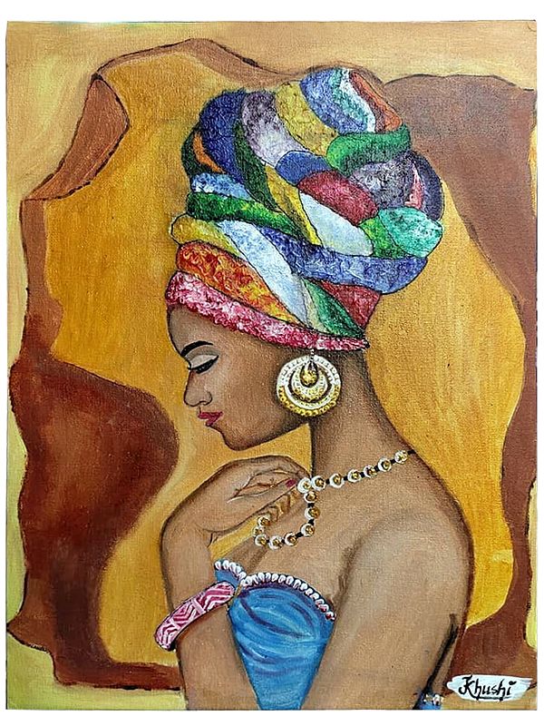 Ornamented African Woman | Acrylic On Canvas | By Khushi Sahani