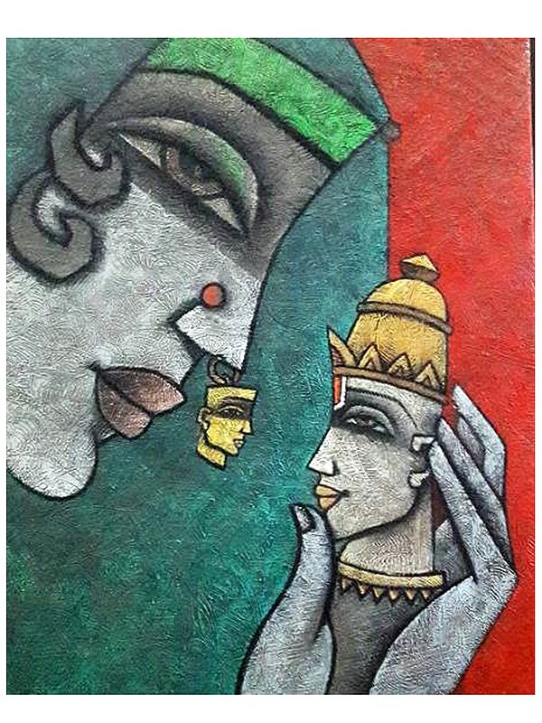 Her Ornaments | Mix Media on Canvas | Painting by Krishna Ashok