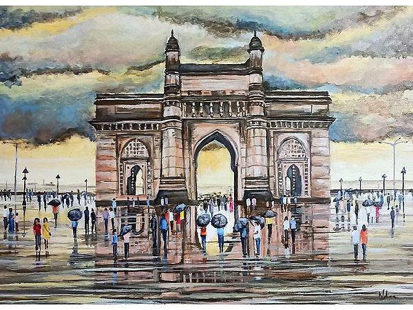 Gateway of India | Acrylic Painting on Canvas Board | by Nilina Guha