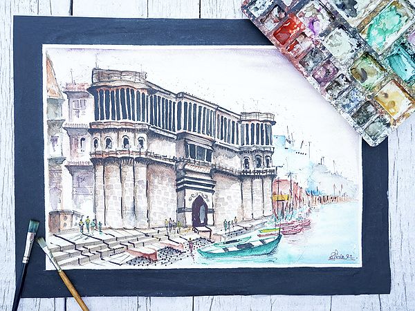 Bhonshala Ghat | Watercolor Painting by Shiva Pandey