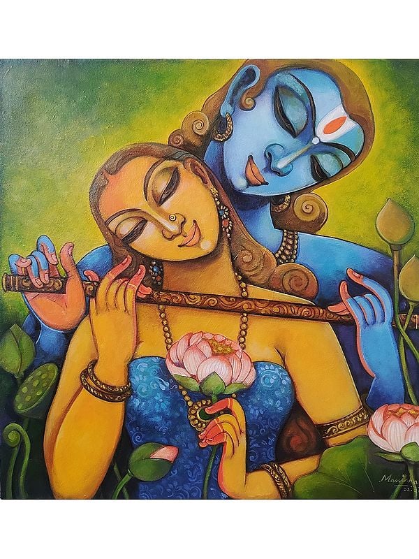 Krishna Radha Eternal Love | Painting by Manisha Srivastava