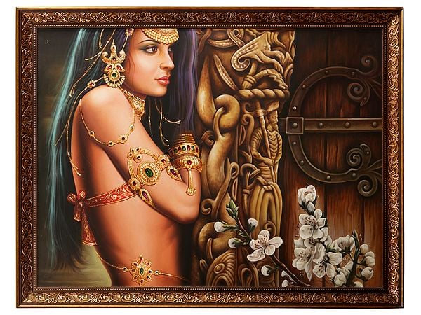 Waiting Lady | Without Frame | Oil Painting on Canvas