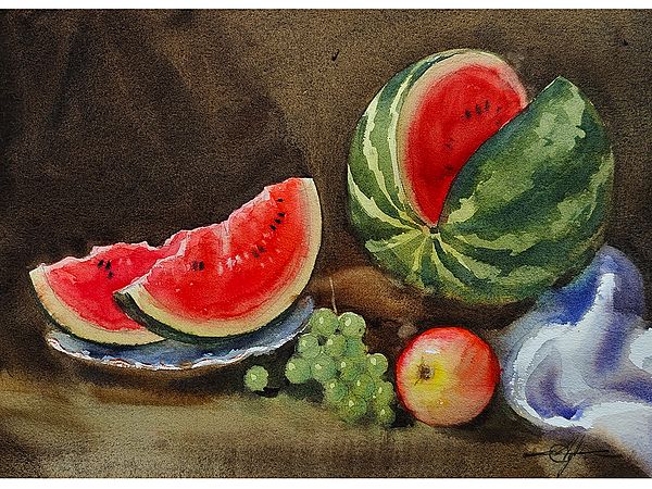 Watermelon | Watercolor Painting by Achintya Hazra