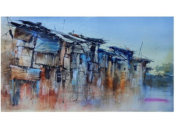 Slum Painting By Santu Naskar | Water Colour On Paper