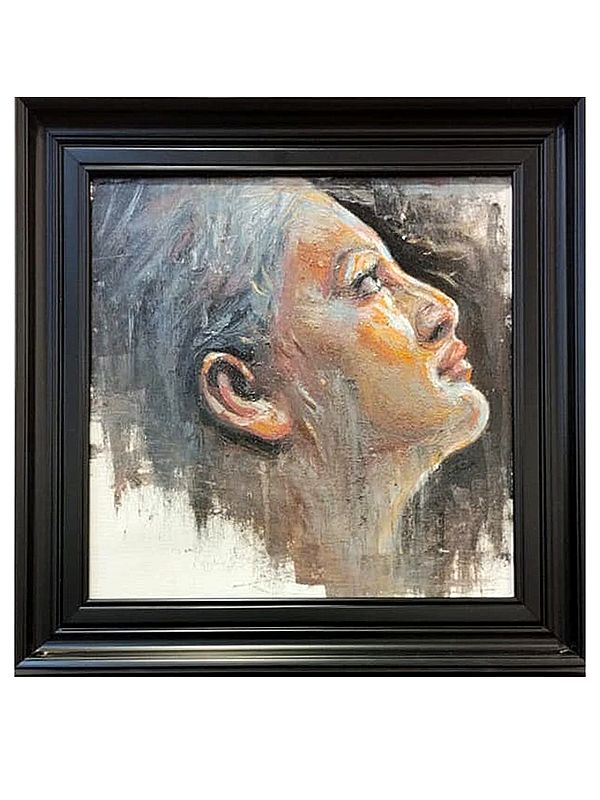 White Hair Lady | Boby Abraham | Oil On Canvas | With Frame