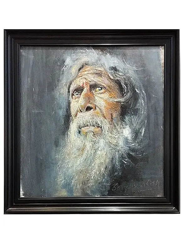 Old Man Crying | Boby Abraham | Oil On Canvas| With Frame