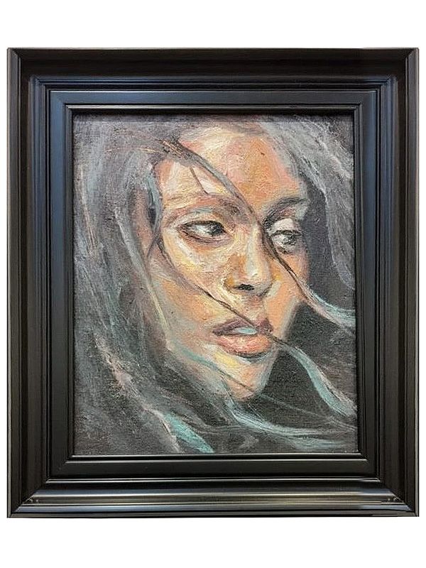 Deep Thought Girl | Boby Abraham | Oil On Canvas | With Frame