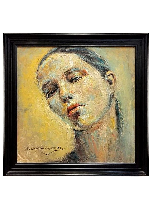 Girl Portrait | Boby Abraham | Oil On Canvas| With Frame