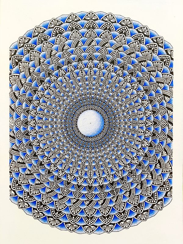 Blue 3D Mandala Artwork | Painting by Kirti Sai