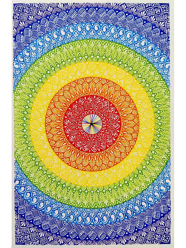 Rainbow Mandala Painting