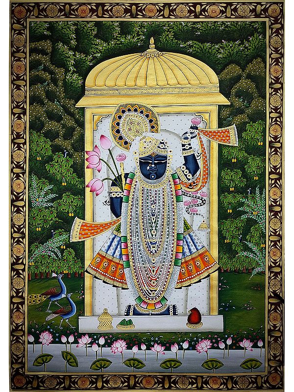 Shrinathji Pichhwai Artwork | Watercolor Painting on Cotton