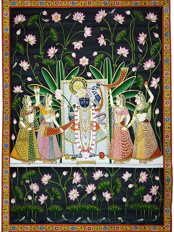 Shrinathji with Gopis Pichhwai Painting