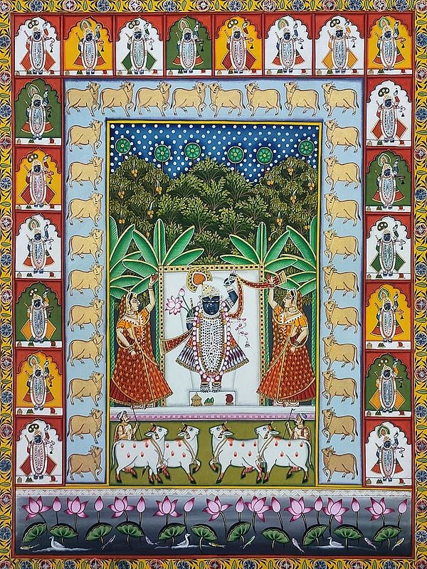 Shrinathji with Cows Pichhwai Painting
