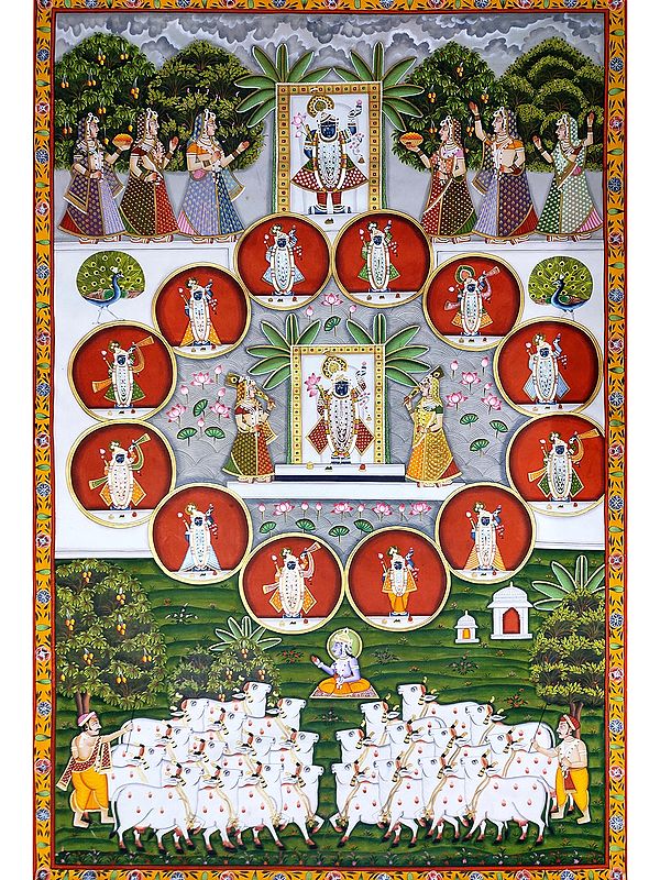 Shrinathji (Form of Lord Krishna) Pichhwai Painting