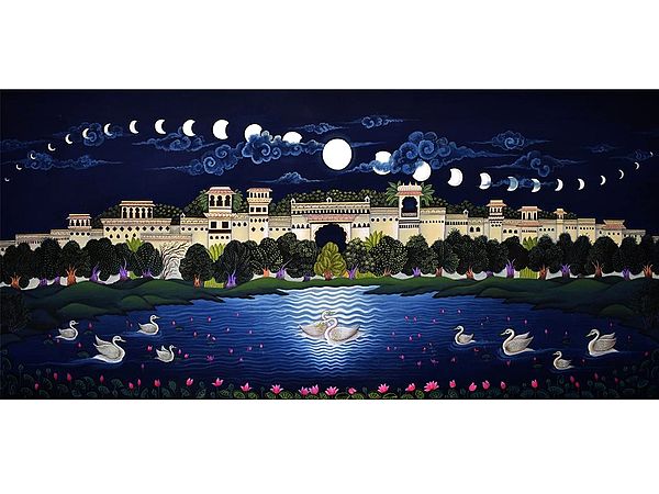 Moon Lunar Cycle Painting