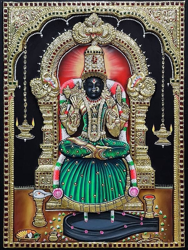Goddess Kamakshi Tanjore Painting