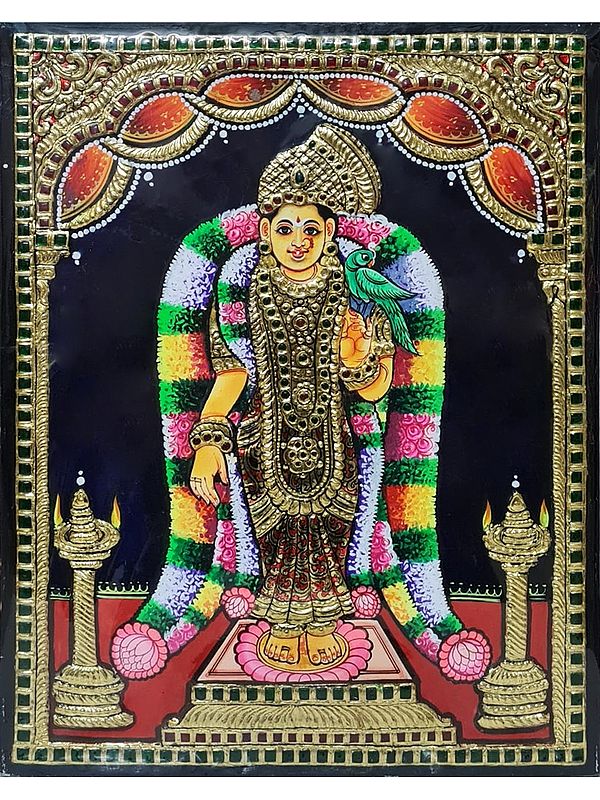 Goddess Andal Tanjore Painting