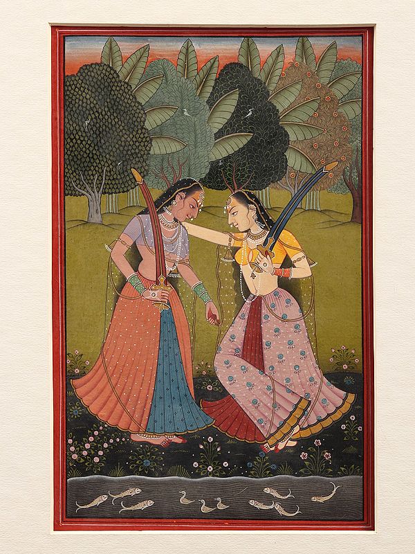 Two Sword Ladies | Watercolor on Paper