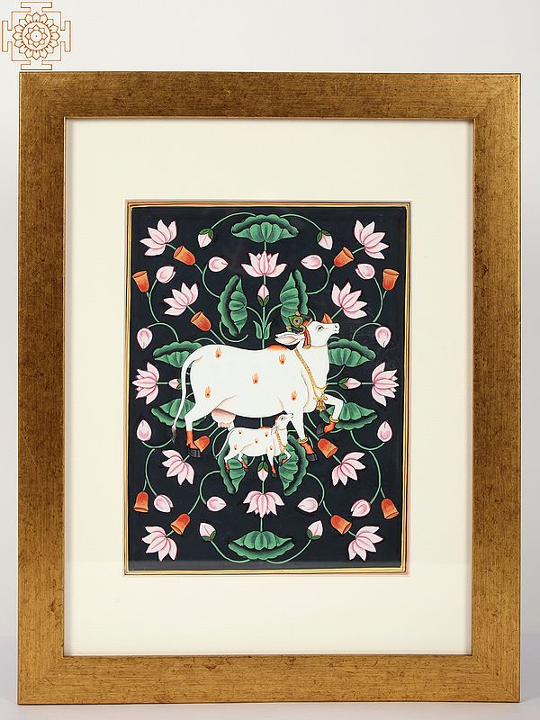 Cow and Calf | Watercolor Painting on Paper | With Frame