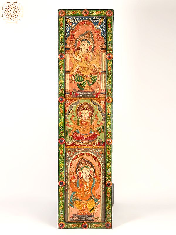 72" Hand Painted Lord Ganesha Wooden Panel