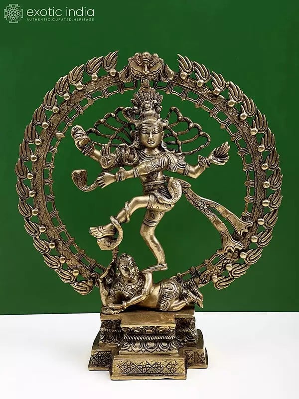 17" Nataraja Triumphs Over Ignorance | Handmade Brass Statue | Made in India