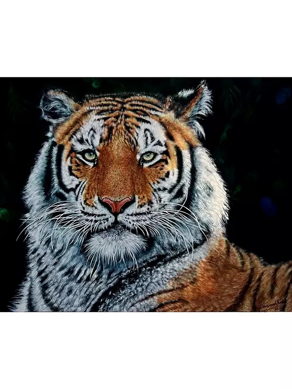 Tiger Oil Painting on Canvas | By Dharmesh Yadav