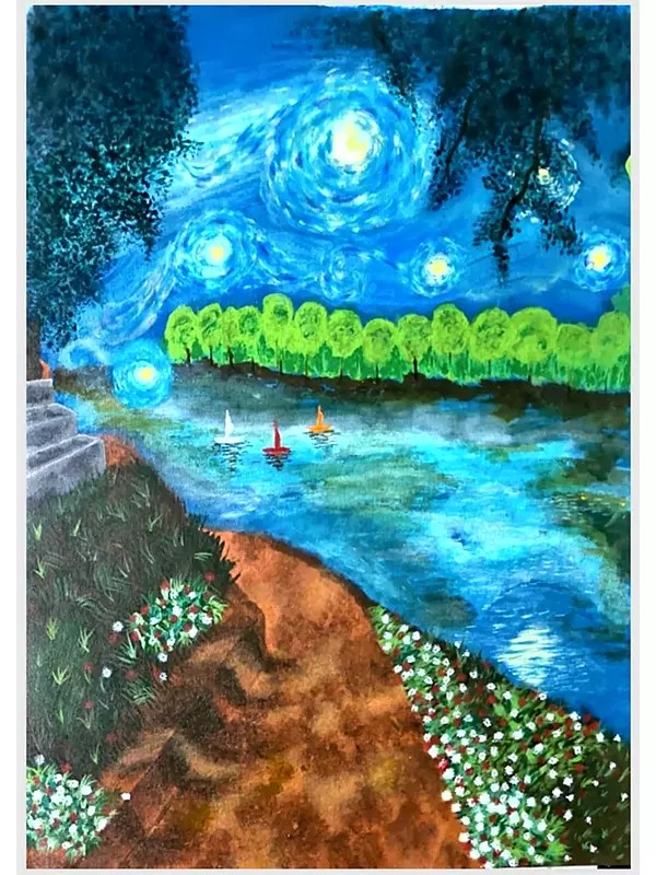 The Night Beauty | Acrylic on Canvas | Painting By Ruchi Gupta