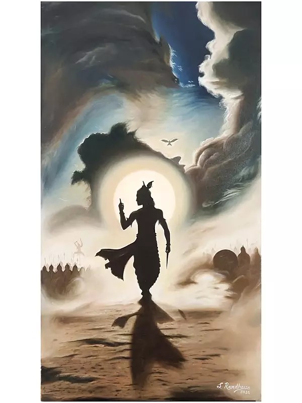 Lord Shree Krishna - Oil Painting on Canvas by Dharmesh Yadav
