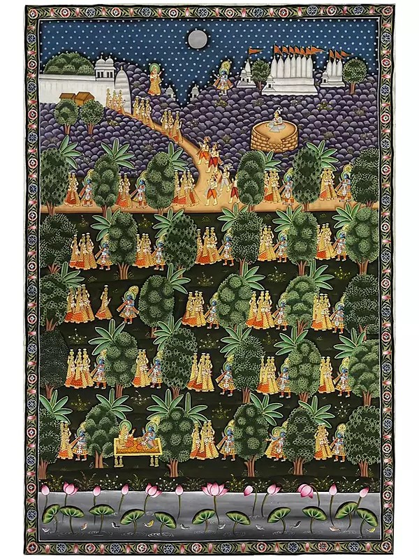 Pichhwai Painting of Krishna Leela | Dheeraj Munot's Artwork on Cotton