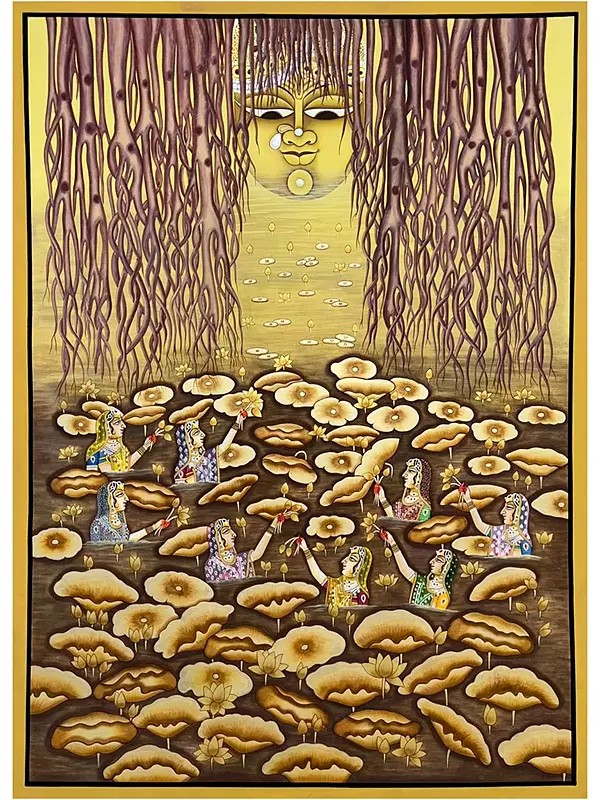 Dheeraj Munot's Shrinathji Lord Krishna Pichwai Artwork on Cotton