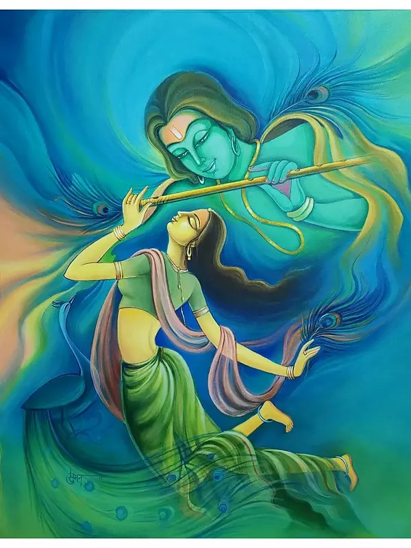 Radha Krishna Acrylic on Canvas Painting | By Suman Verma