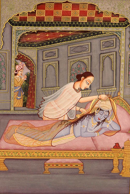 A Bhakta with His Beloved Lord Krishna