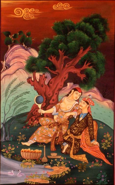 A Persian Prince with Concubine
