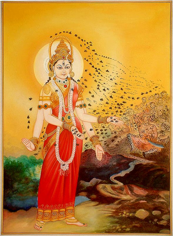 Bhramari Devi - Goddess of the Black Bees (Shrimad Devi Bhagavatam, Book Ten, Chapter 13)