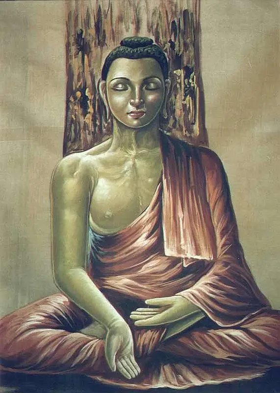 Buddha Art | Watercolor on silk