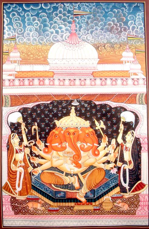 Five Headed Ganesha with Ten Hands