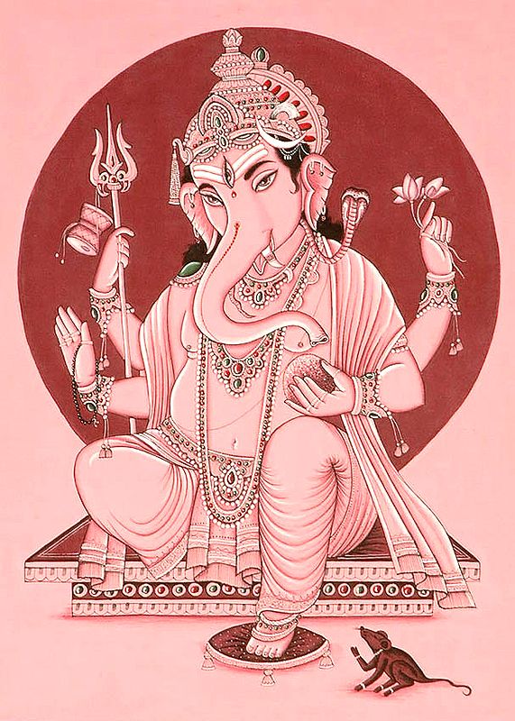 Four-Armed Pink Ganesha