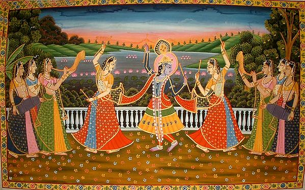 Krishna Dances the Daandia with Gopis