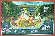 Krishna in the Boat