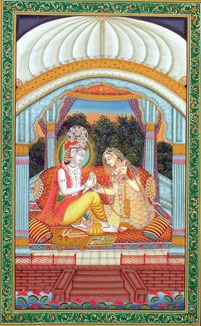 Krishna Performs Radha's Shringar